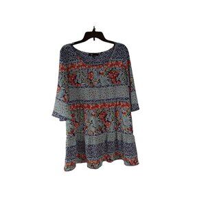 Be By Chetta B Womens Mini Dress Multicolor Tiered Woven Floral Flared Sleeve 12